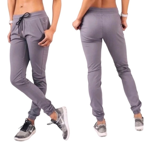 Zyia Active Peak Ankle Zipper Joggers Gray Size Large Athleisure Athletic - Picture 1 of 9